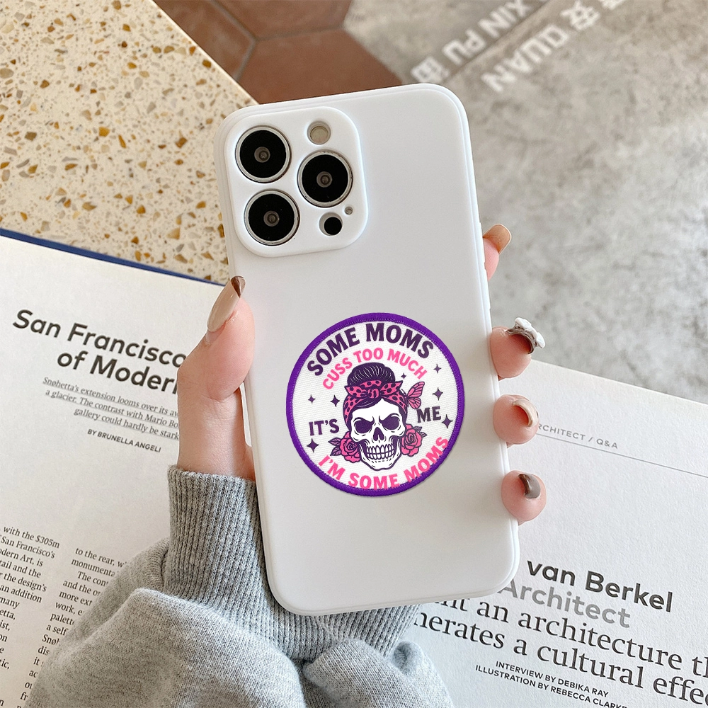 Embroidered + printed patches for phone case