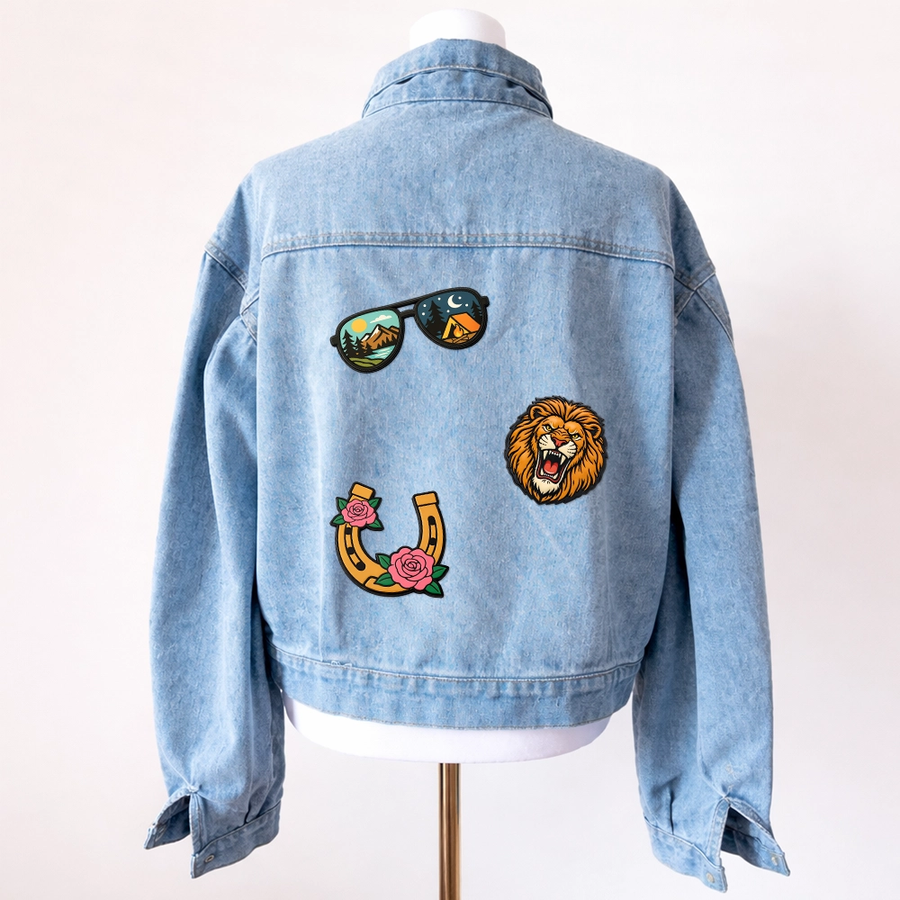 pvc patches for denim shirt
