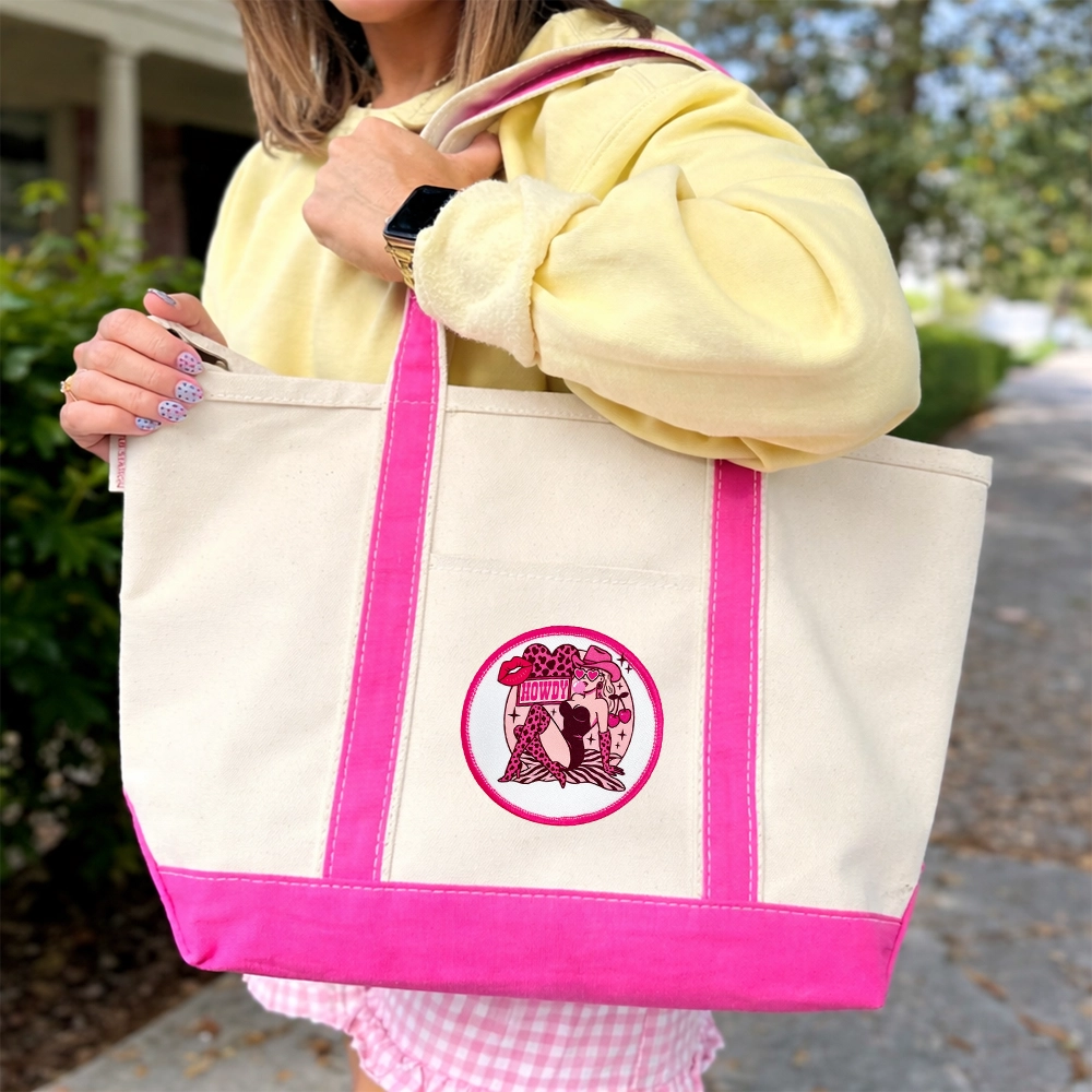 Embroidered + printed patches for tote bag