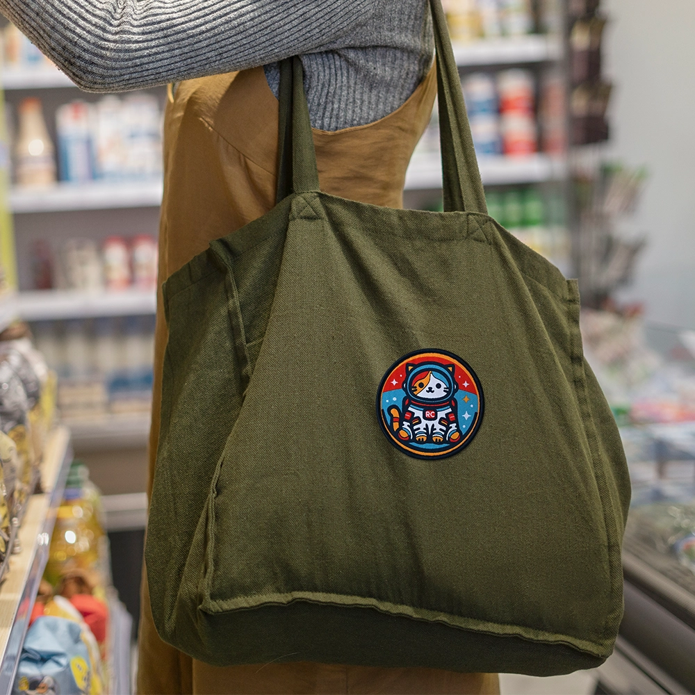 Woven patches for tote bag