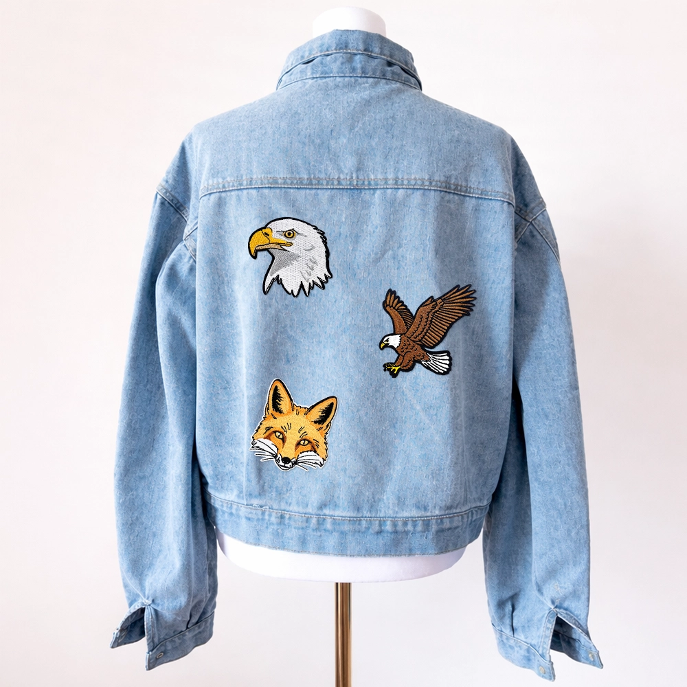 Embroidered patches for denim shirt