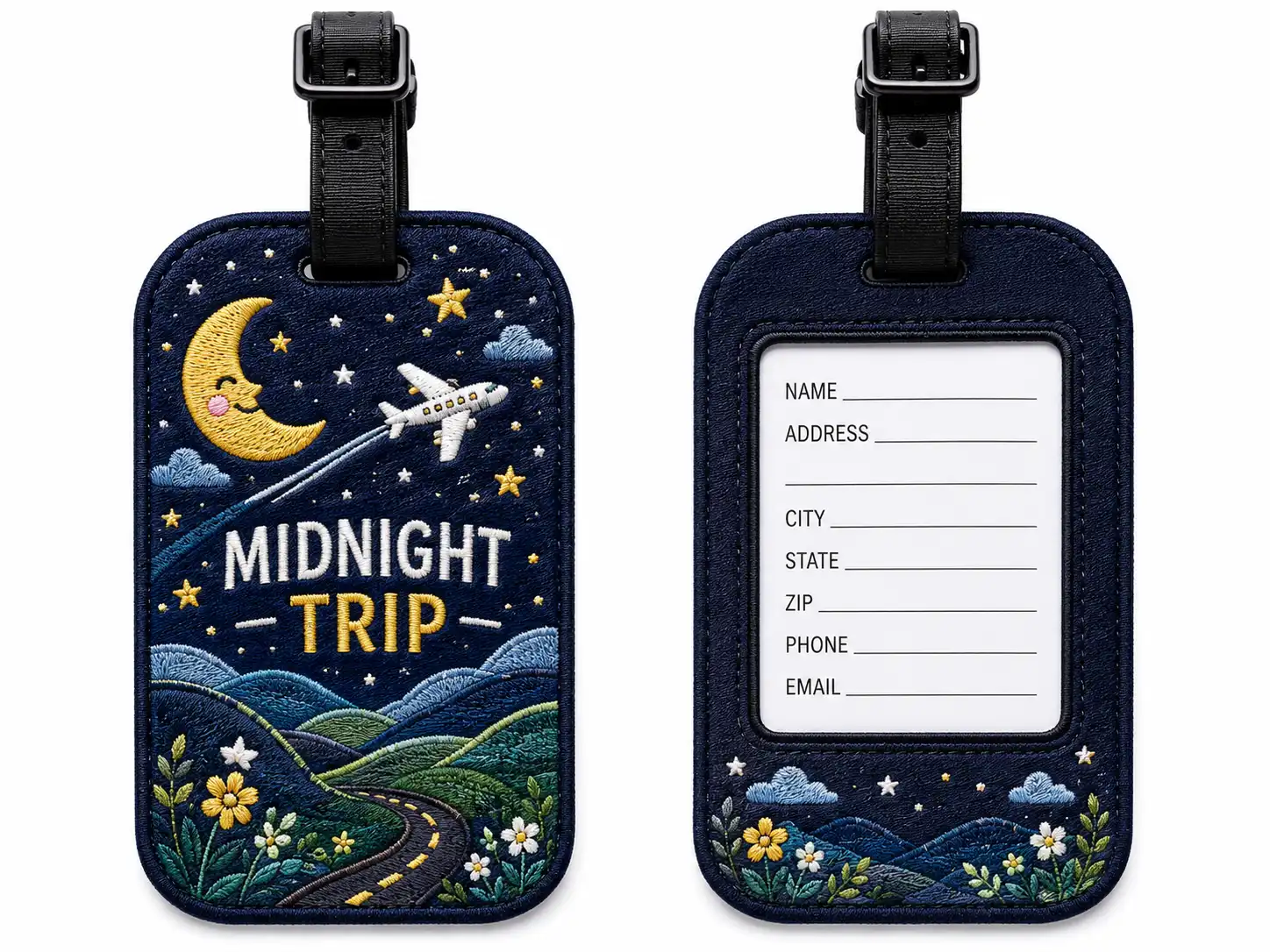 Custom embroidered luggage tags
