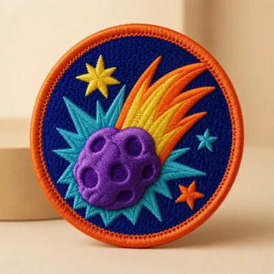 Meteor 3D embroidery patch