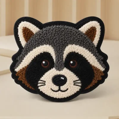 Custom Raccoon Face Chenille Patch