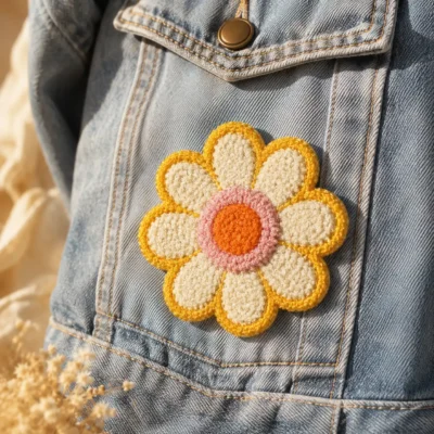 Daisy chenille patch