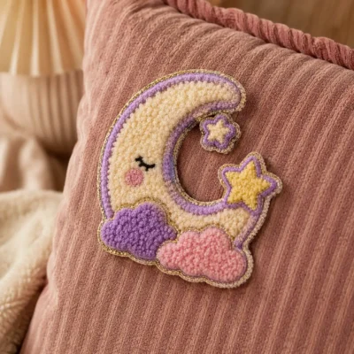 Crescent moon chenille patch