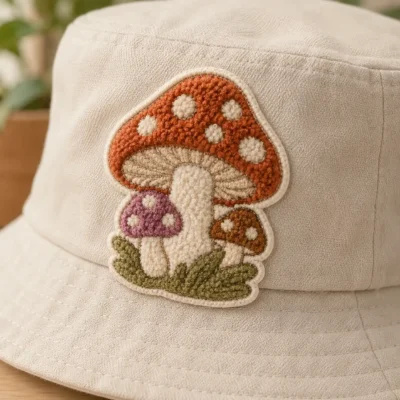 Mushroom chenille patch