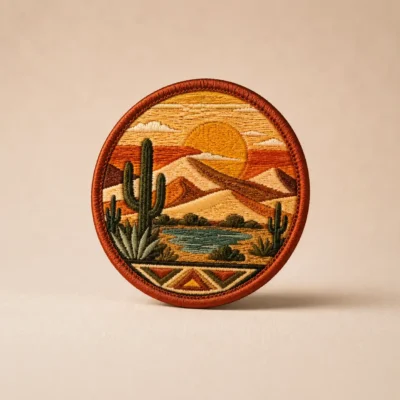 Desert cactus embroidered patch