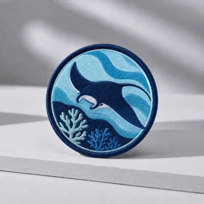 Ocean ray embroidered patch