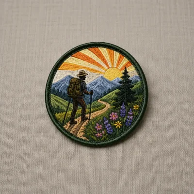 Hiker trail embroidered patch