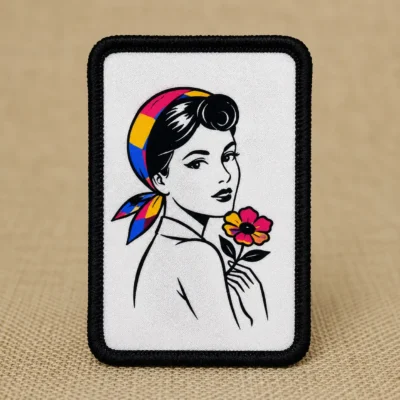 Woman portrait printed patch