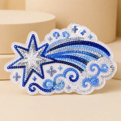 Shooting star sequin patch