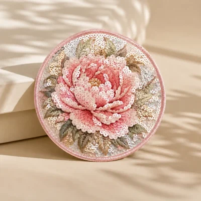 Peony sequin patch