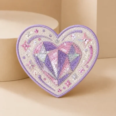 Heart diamond sequin patch