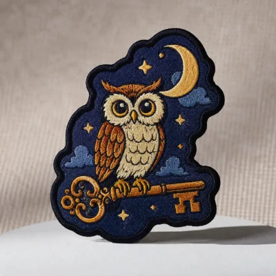 Owl moon woven patch