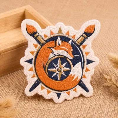 Fox compass woven patch