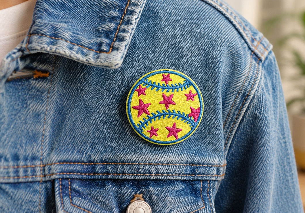 Custom embroidered badge lifestyle use scene