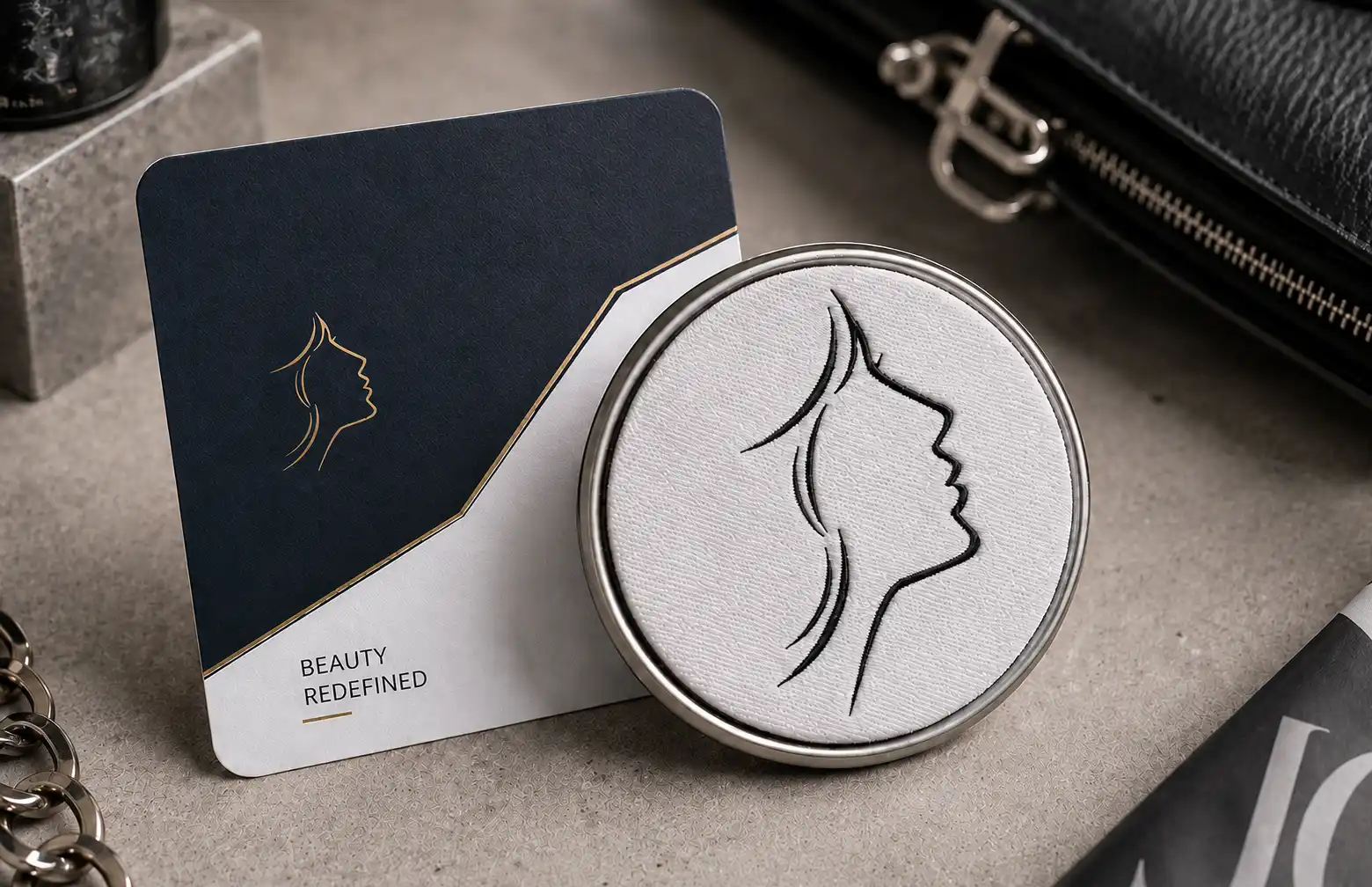 Minimal fashion embroidered button badges