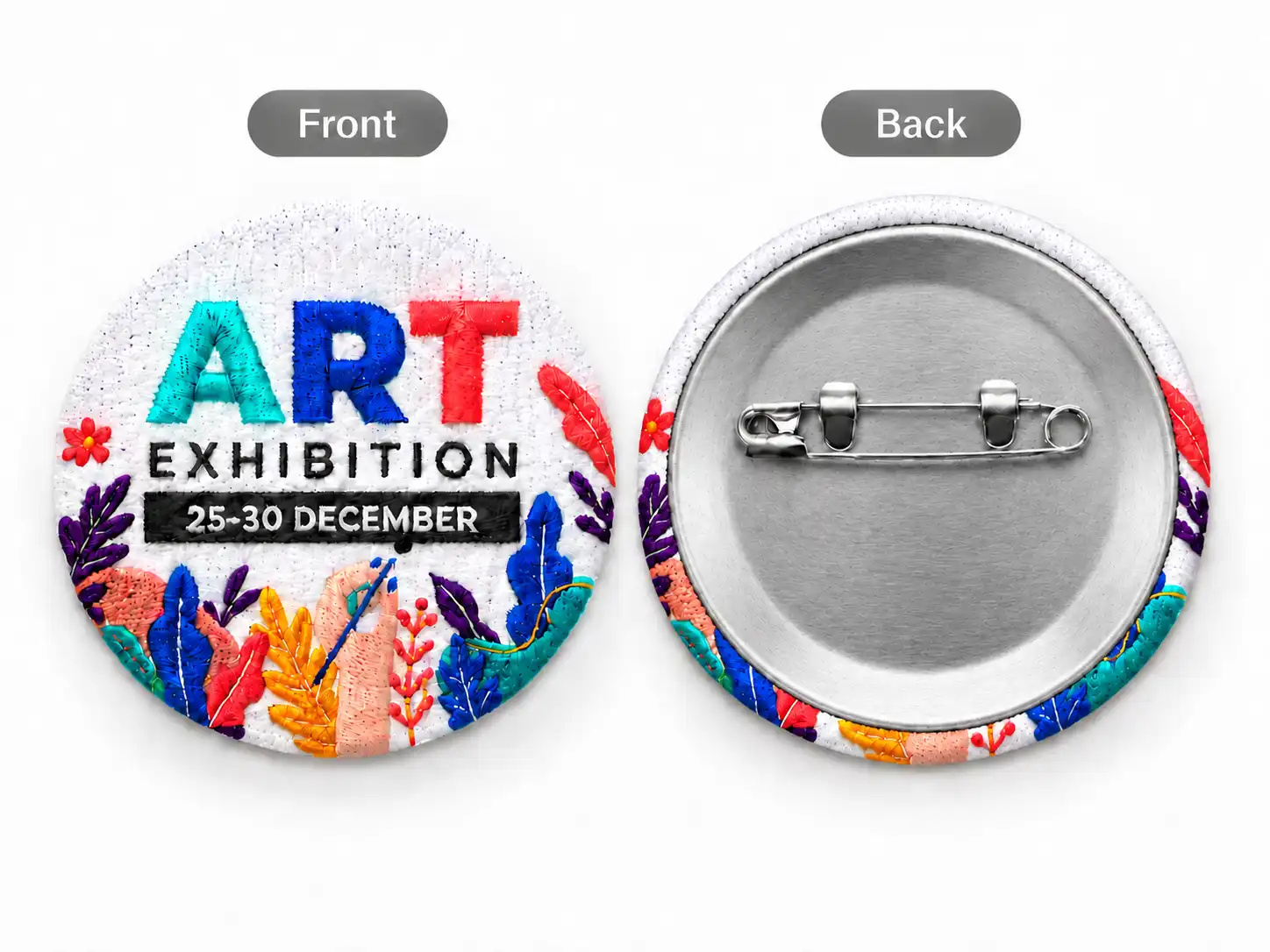 Custom event and fan merchandise embroidered badges