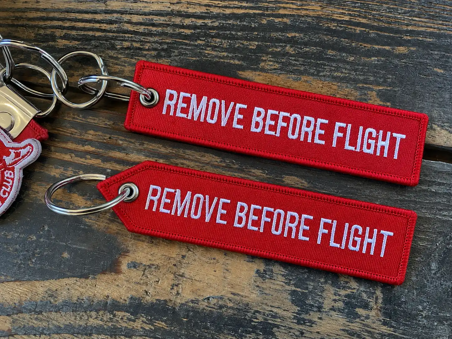 Custom REMOVE BEFORE FLIGHT key tags