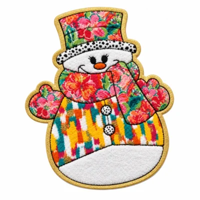floral snowman chenille patches