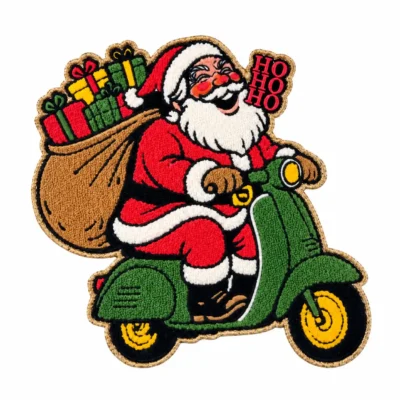 santa scooter chenille patches