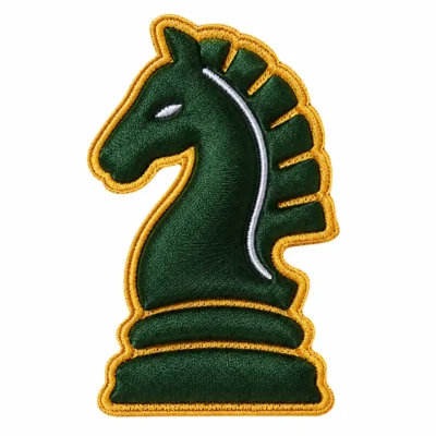 Chess horse 3D embroidery patch