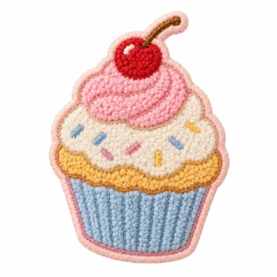 Cupcake chenille patch