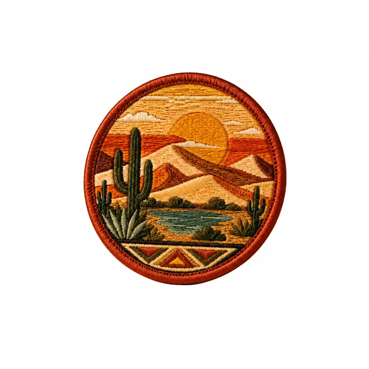 Desert cactus embroidered patch