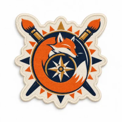 Fox compass woven patch