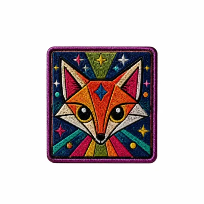 Fox embroidered patch