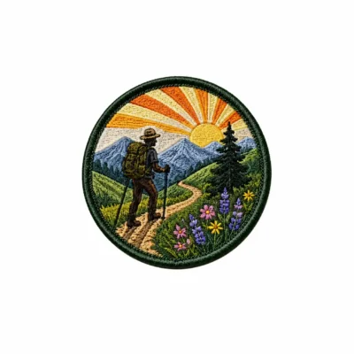 Hiker trail embroidered patch