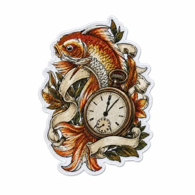 Koi fish printed patch