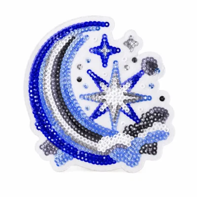 Moon stars sequin patch