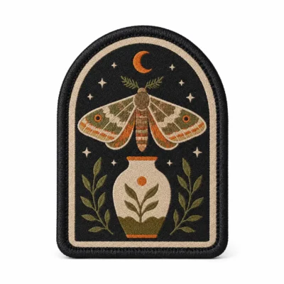 Moth moon woven patch