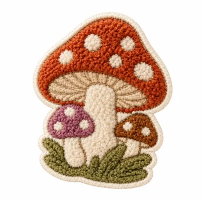 Mushroom chenille patch