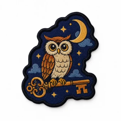 Owl moon woven patch