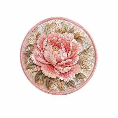 Peony sequin patch