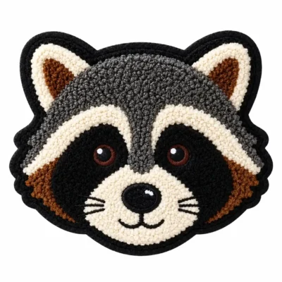 Raccoon Face Chenille Patch