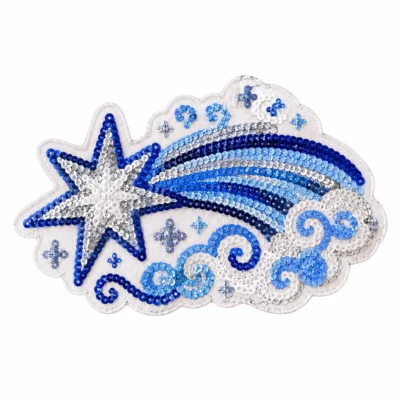 Shooting star sequin patch